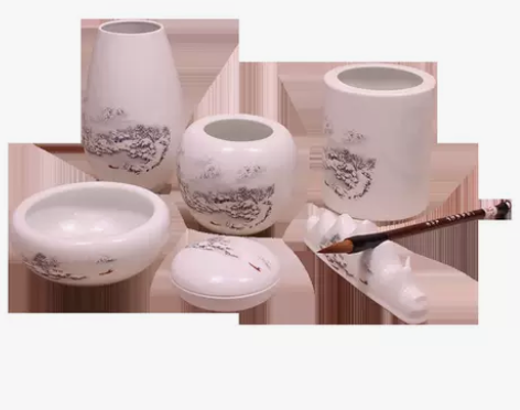 。成竹堂毛笔书法用瓷品用具初学者入门笔山笔...