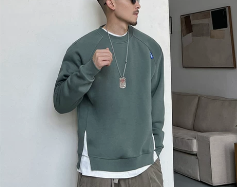 圆领休闲宽松假两件卫衣男春秋季外套