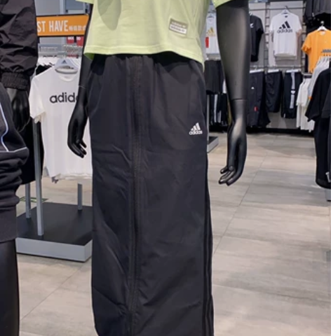 Adidas阿迪达斯运动风拉链长裙 S码，...