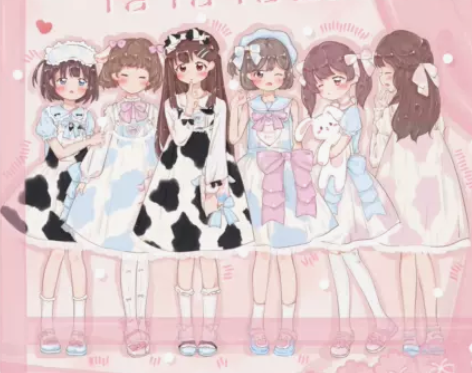 塔塔塔原创正版奶牛纹印花小奶糕lolita...