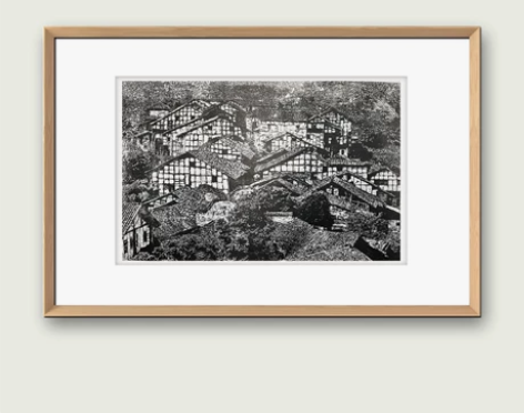 黑白木刻版画无框画挂画玄关画茶室画 感兴趣...