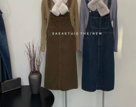sasa2022冬纯色时尚韩系百搭高腰宽松...