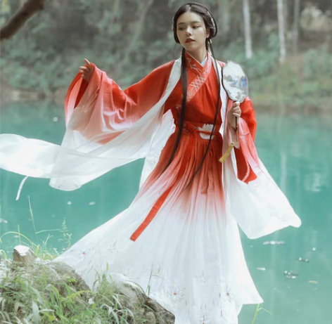 包邮【出】华姿仪赏白蛇原创汉服女装魏晋风交...