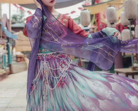 包邮都城南庄汉服 兰陵爵 袒领汉服齐腰襦裙...