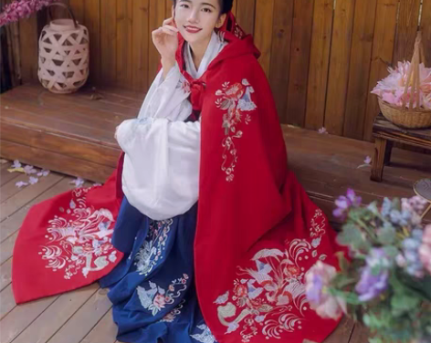 包邮退坑出春秋冬款毛呢汉衣斗篷 汉衣晟道绝...