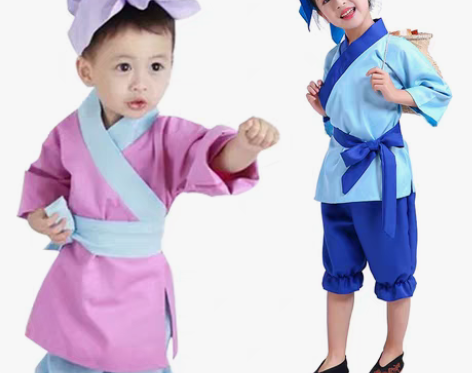 转卖全新，六一儿童古装汉服小药童衣服锄禾演...