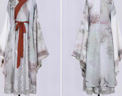 转卖司南阁银狐传统汉服女中国魏晋风广袖墨竹...