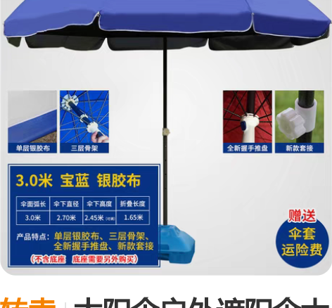 转卖太阳伞户外遮阳伞大雨伞大号大型商用摆摊...