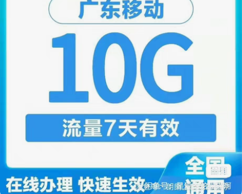 包邮[红圆]广东移动流量包10 G 7天 ...
