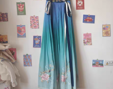 十三余花神祭蓝色正版s码襦裙下裙 有瑕疵，...