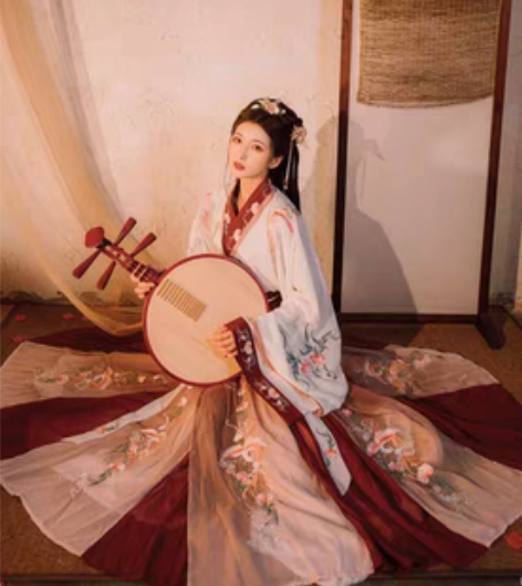 包邮青藜册原创芳菲吟 晋制春夏白菜汉服三件...