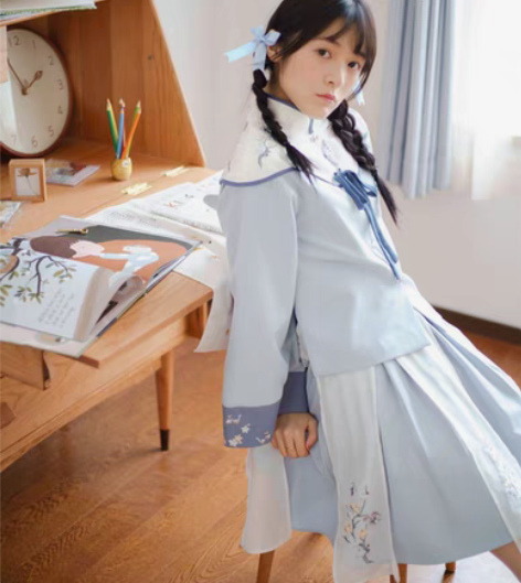 包邮徐娇织羽集[霜天晓]汉服元素两件套春季...