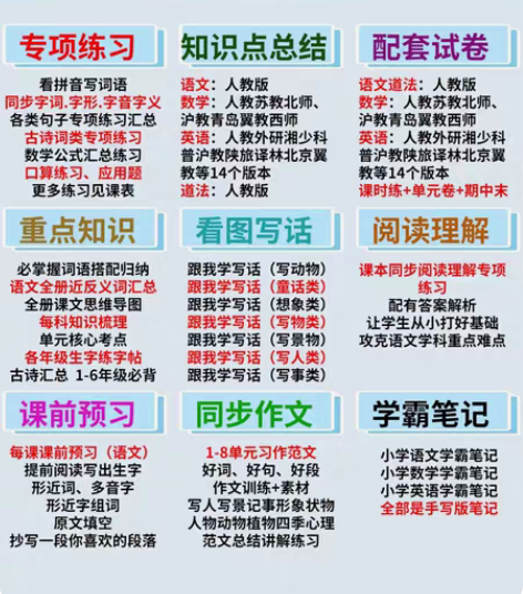 小学全套资料与练习 我小学要有这些的话，也...