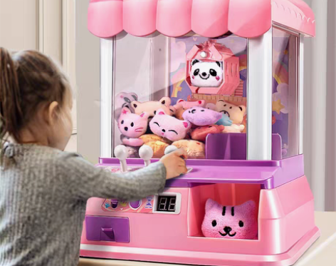 转卖儿童抓娃娃机小型家用迷你夹公仔女孩大号...