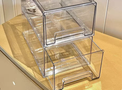 包邮面膜收纳盒 轻奢透明亚克力抽屉式化妆品...