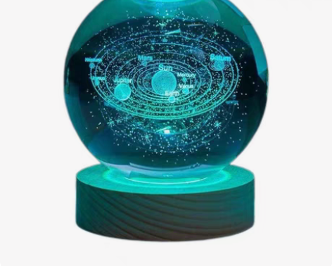 宇宙系发光水晶球小夜灯高级感摆件送老公男朋...