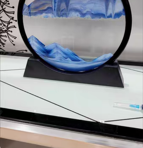 包邮流沙山水画,沙漏摆件 流沙 山水画,横...