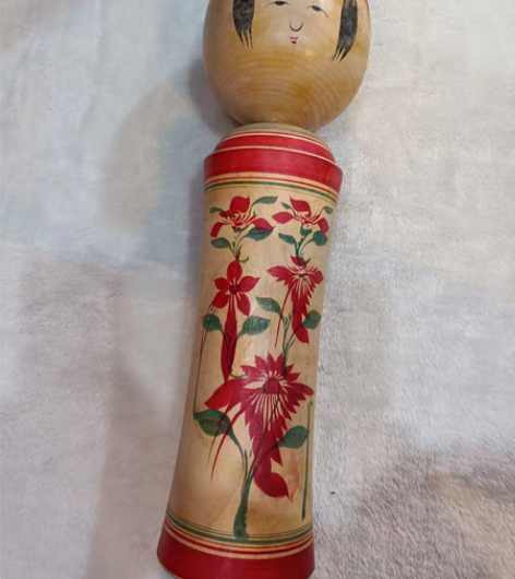 包邮日本回流 实木 手绘 木芥子 50cm...
