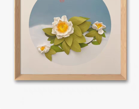 24节气衍纸画 小寒 山茶花 颜色...