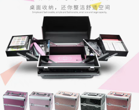 转卖纹绣专业化妆+美甲手提箱子工具箱+纹眉...