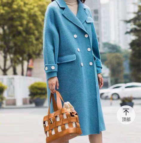 包邮时尚阿尔巴卡羊驼毛大衣 服装版型:直筒...