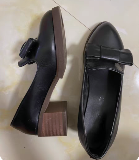 包邮36码粗跟单鞋百搭款森系女鞋小皮鞋英伦...