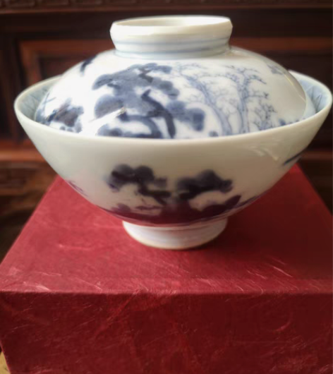 青花老盖碗 中古品，非全新 尺寸、品相、款...