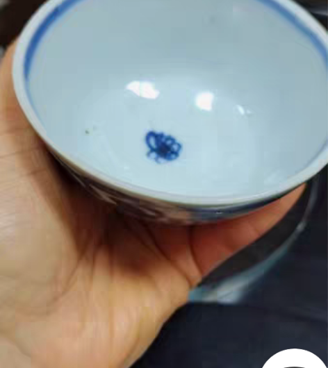 包邮明 青花小茶碗 完整 压手 美品 口径...
