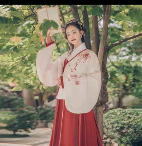 【出】汉尚华莲传统汉服女装芙蓉月刺绣袄裙春...