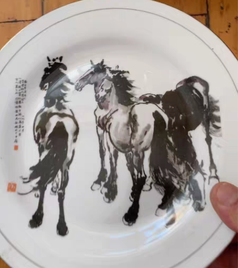 包邮吉林陶瓷厂生产的盘子,纪念品,60年代...