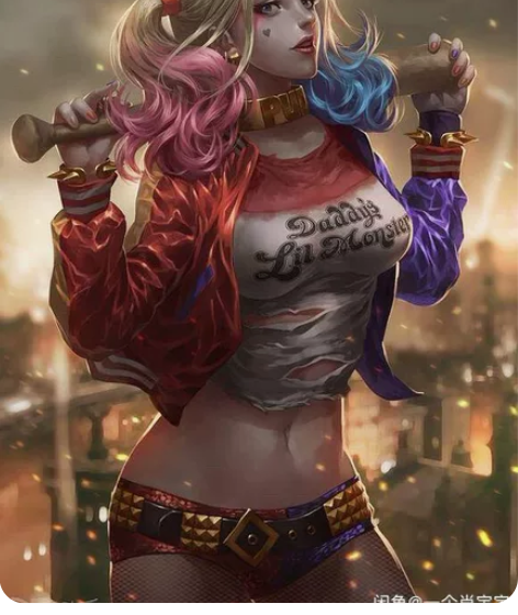xd价cos服哈莉奎因小丑女大全套 假发+...