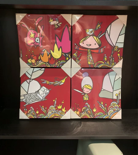 儿童装饰画,无框画,德国画家作品,出口尾货...