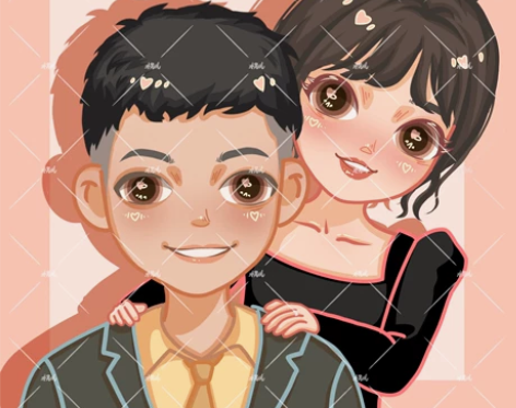 鸭鸭风Q版手绘头像画卡通真人照片宠物漫画头...