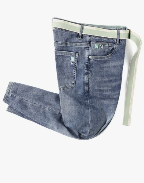 小脚DENIM高端丹宁品牌夏季薄款牛仔裤男...