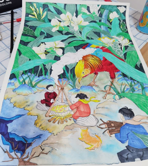 装饰画系列 尺寸:4开 纯手绘水彩+彩铅