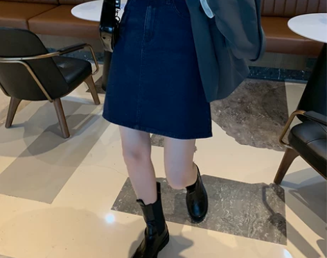 福袋 复古牛仔半身裙女A字高腰2020年秋...