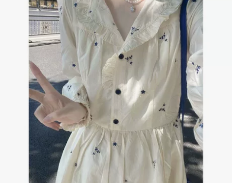 日系温柔风连衣裙，全新没穿过没洗过，吊牌和...